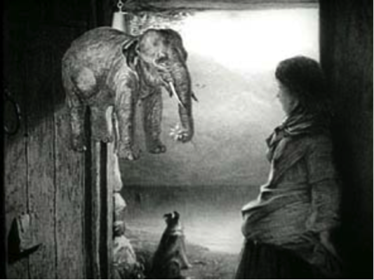 ‘Patricia gives birth to a dream by the doorway’ sequence in ‘Duo Concertantes’ by Lawrence Jordan (1961-64) Source: Lawrence Jordan’s website http://lawrencecjordan.com/Films/Duo%20Concertantes.html