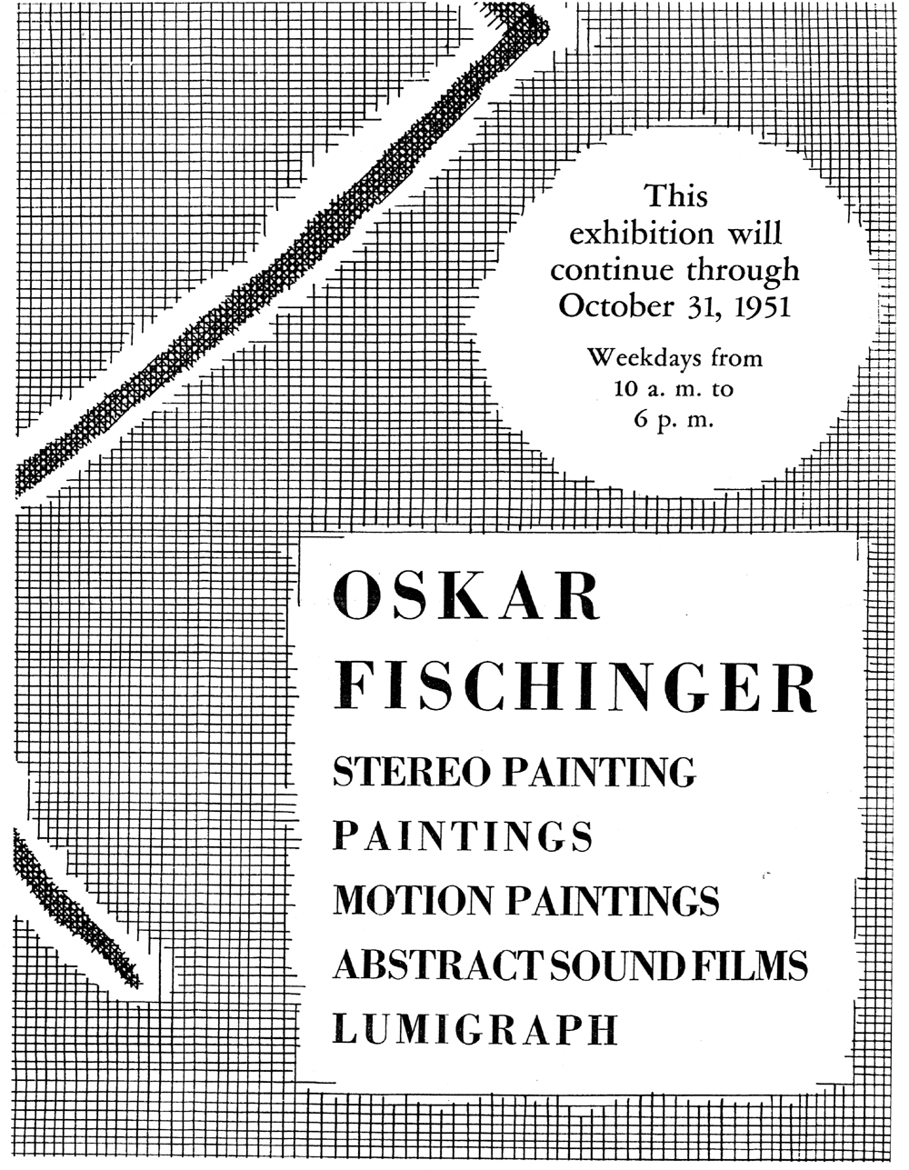 Detail from poster for 1951 Fischinger exhibition at Frank Perls Gallery, Beverly Hills, CA, courtesy CVM