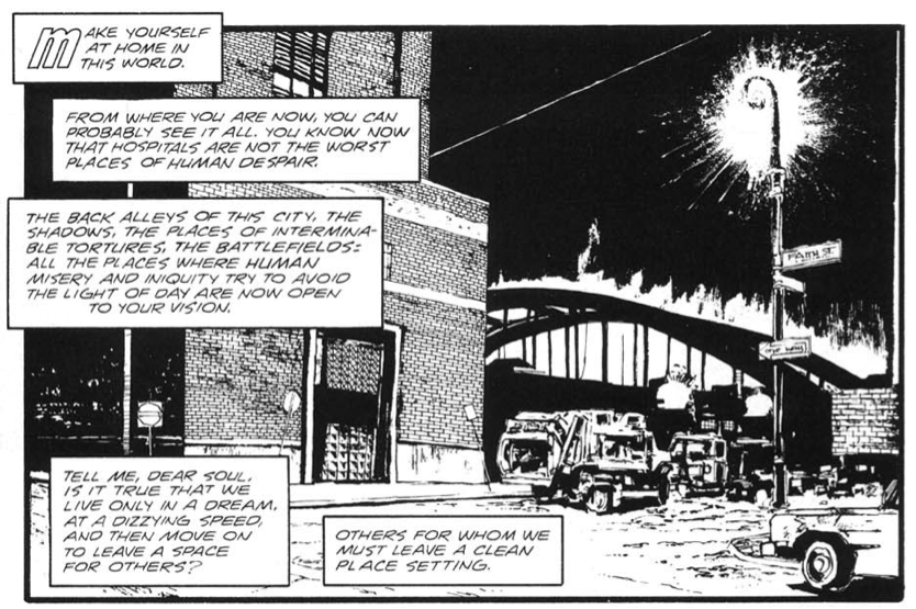 Figure 1. Opening comic book panel from Batman – Black and White: Perpetual Mourning (Copyright DC Comics, 1996)