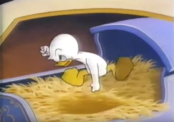 A shot from This Is Your Life, Donald Duck's scene portraying Donald 's birth