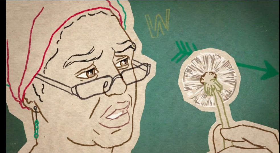 A frame from Queer Heroes portraying Audre Lorde