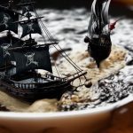 AI-generated cup of coffee with ships